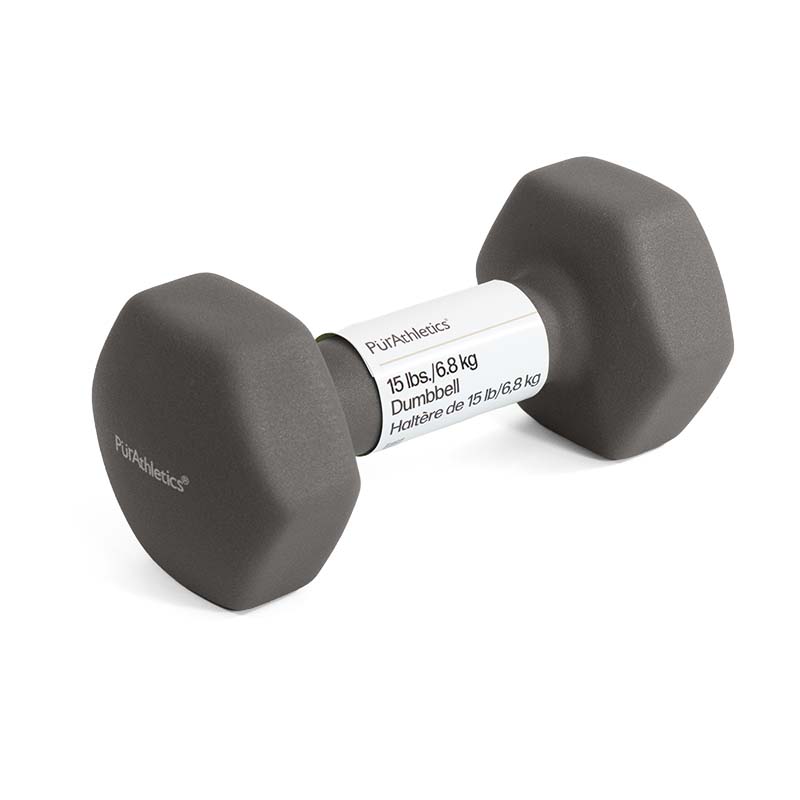 15 lbs/6.8 kg Dumbbell Black with Label