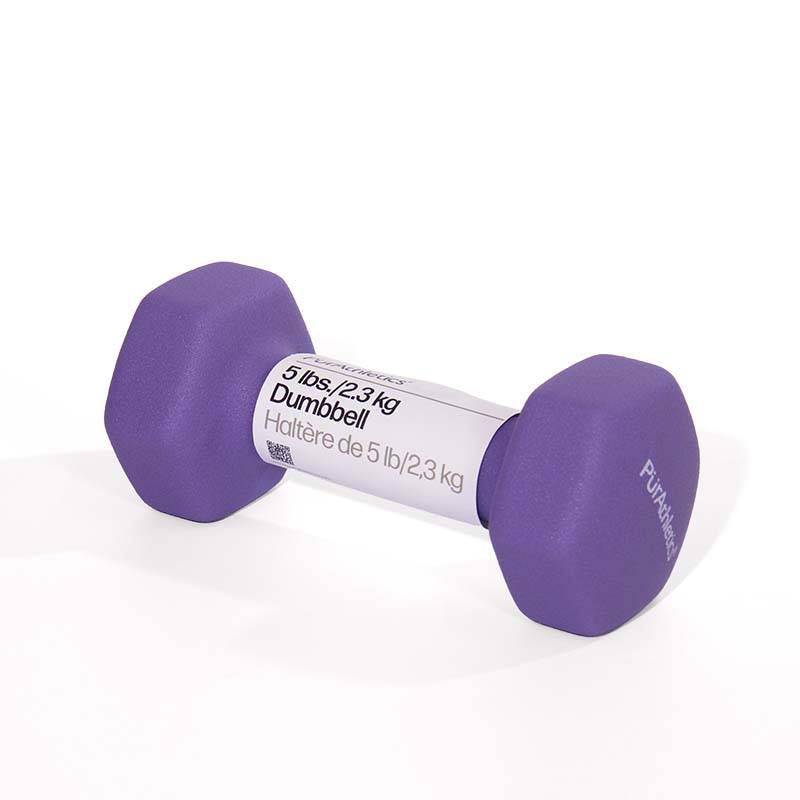 5 lbs/2.3 kg Dumbbell Purple with Label