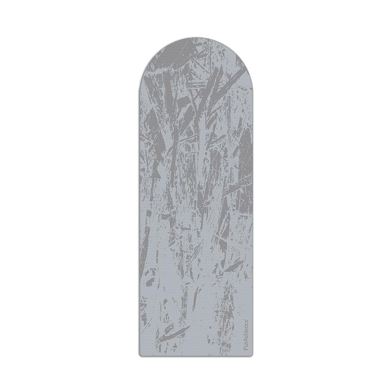 Crescent Dual Color Printed Yoga Mat top view-Gray