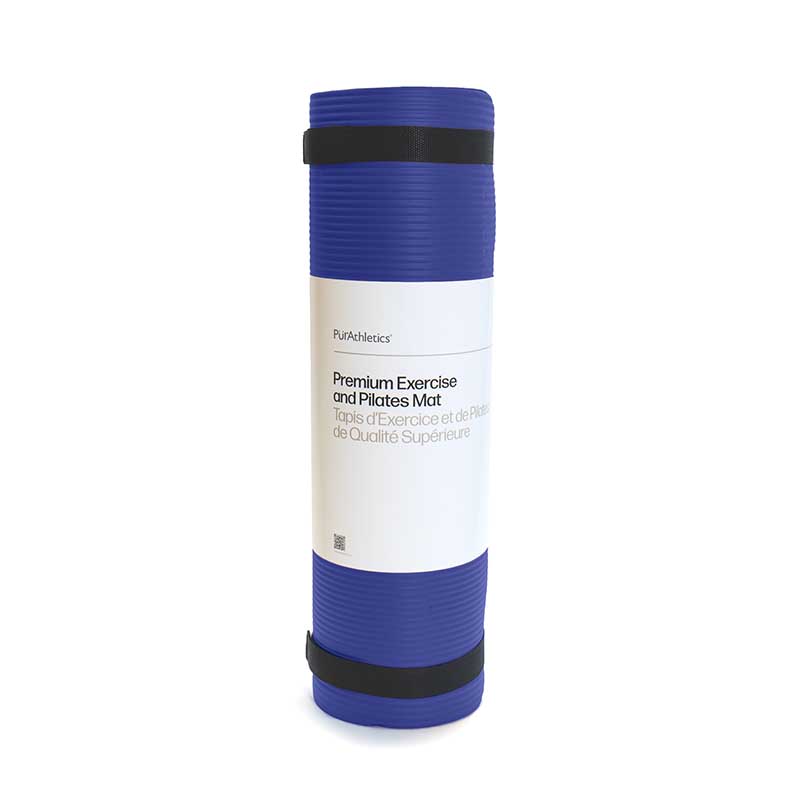 Premium Exercise And Pilates Mat Navy Blue with wrapper